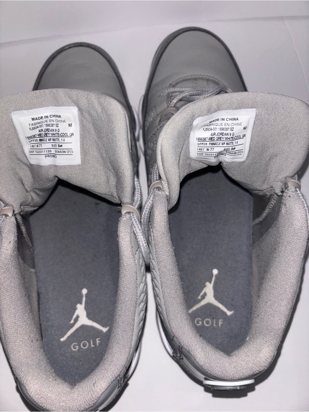 Nike Air Jordan 9 G Cool Grey
White Mens Golf Shoes FJ5934-001
Size 9 - Picture 11 of 11